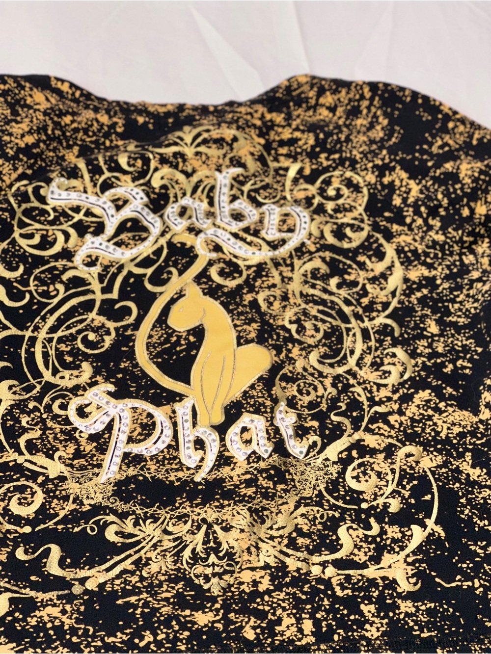 Baby Phat Black and Gold Foil Short Sleeve Tee - Picture 7 of 9
